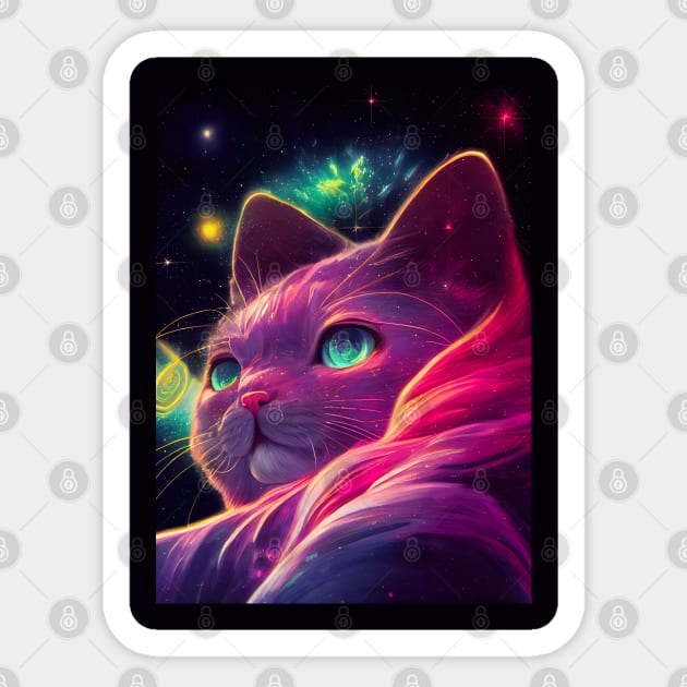 Space Cat Nyabula - Dominar Dumas Sticker by Dream of Bunnies